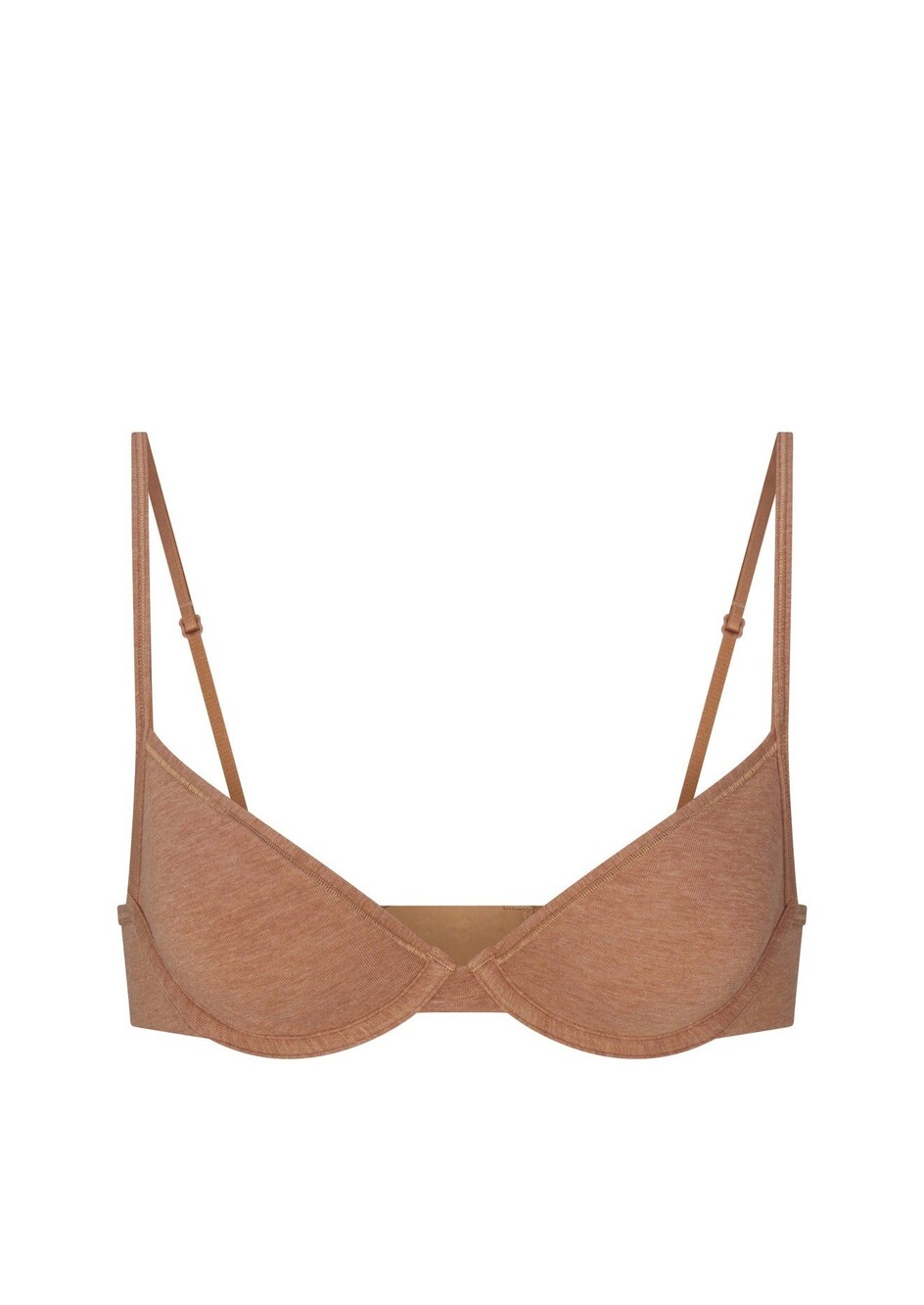 SKIMS Everyday Cotton Unlined Demi Bra Sienna heather 34DD BR-UNL-10812W